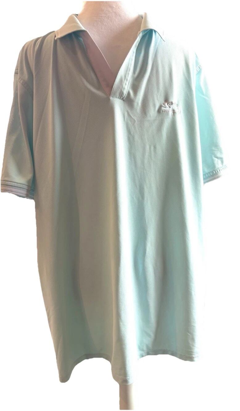 G FORCE Men Golf Polo Sz M Pale Blue Diamanté Cabo San Lucus Pickle Ball Resort